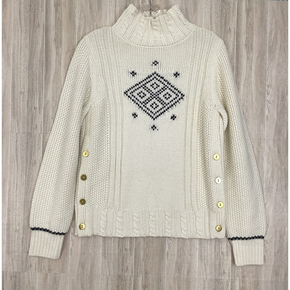 The Reeds J. Crew Sweater Womens Sz M Turtleneck Christmas Fair Isle Wool Blend